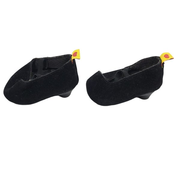 Build A Bear Workshop Black Velvet Heels Pumps Shoes BABW BAB - Picture 4 of 7